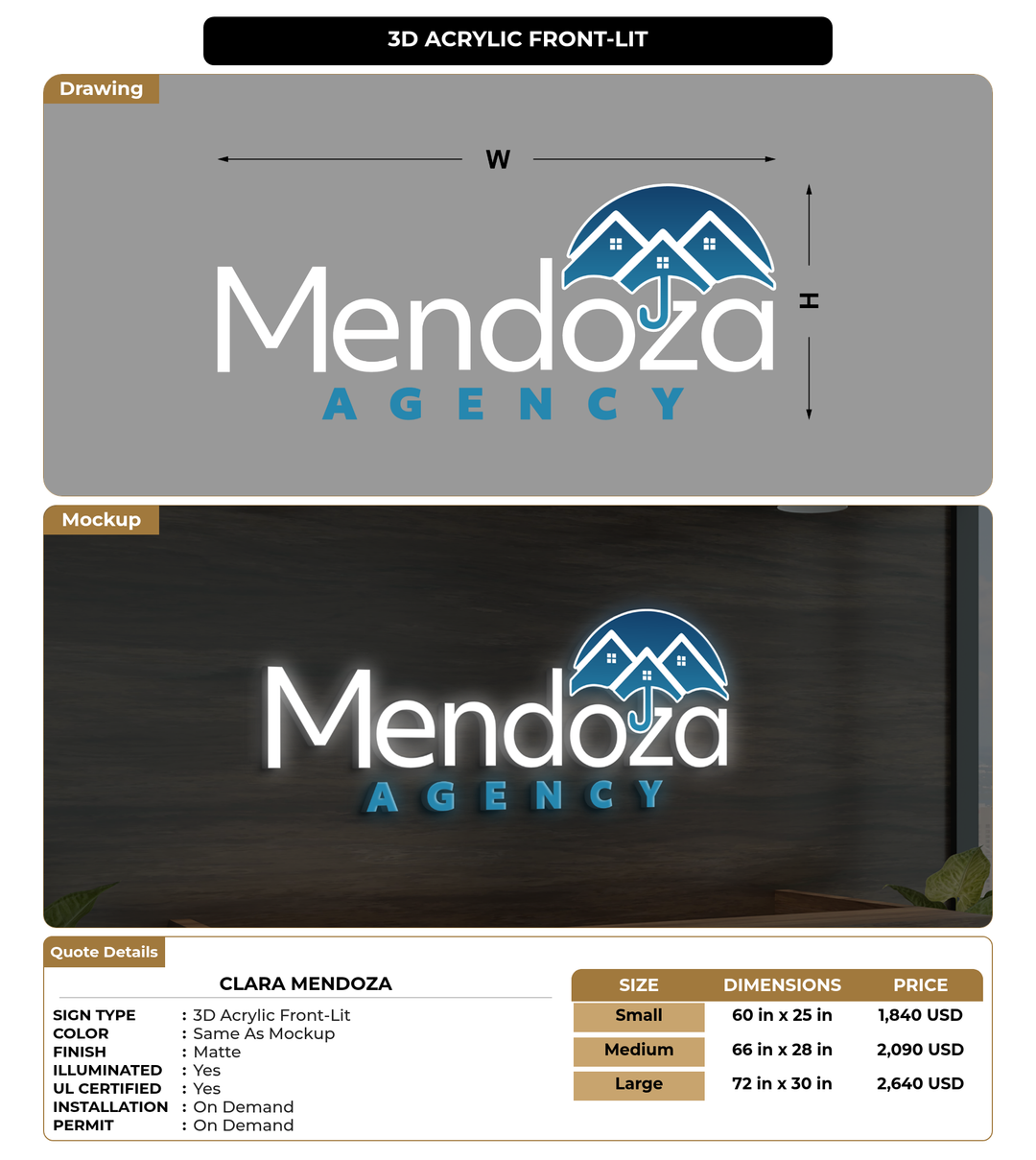 CUSTOM MOCKUP SIGN FOR Clara Mendoza
