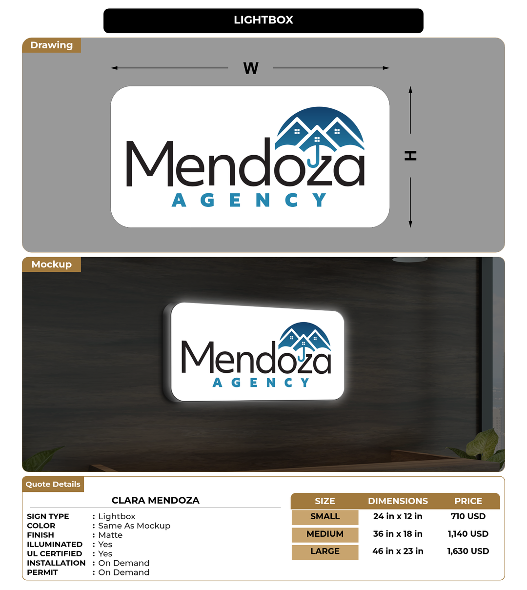 CUSTOM MOCKUP SIGN FOR Clara Mendoza