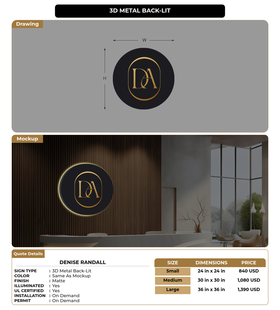 CUSTOM MOCKUP SIGN FOR Denise Randall