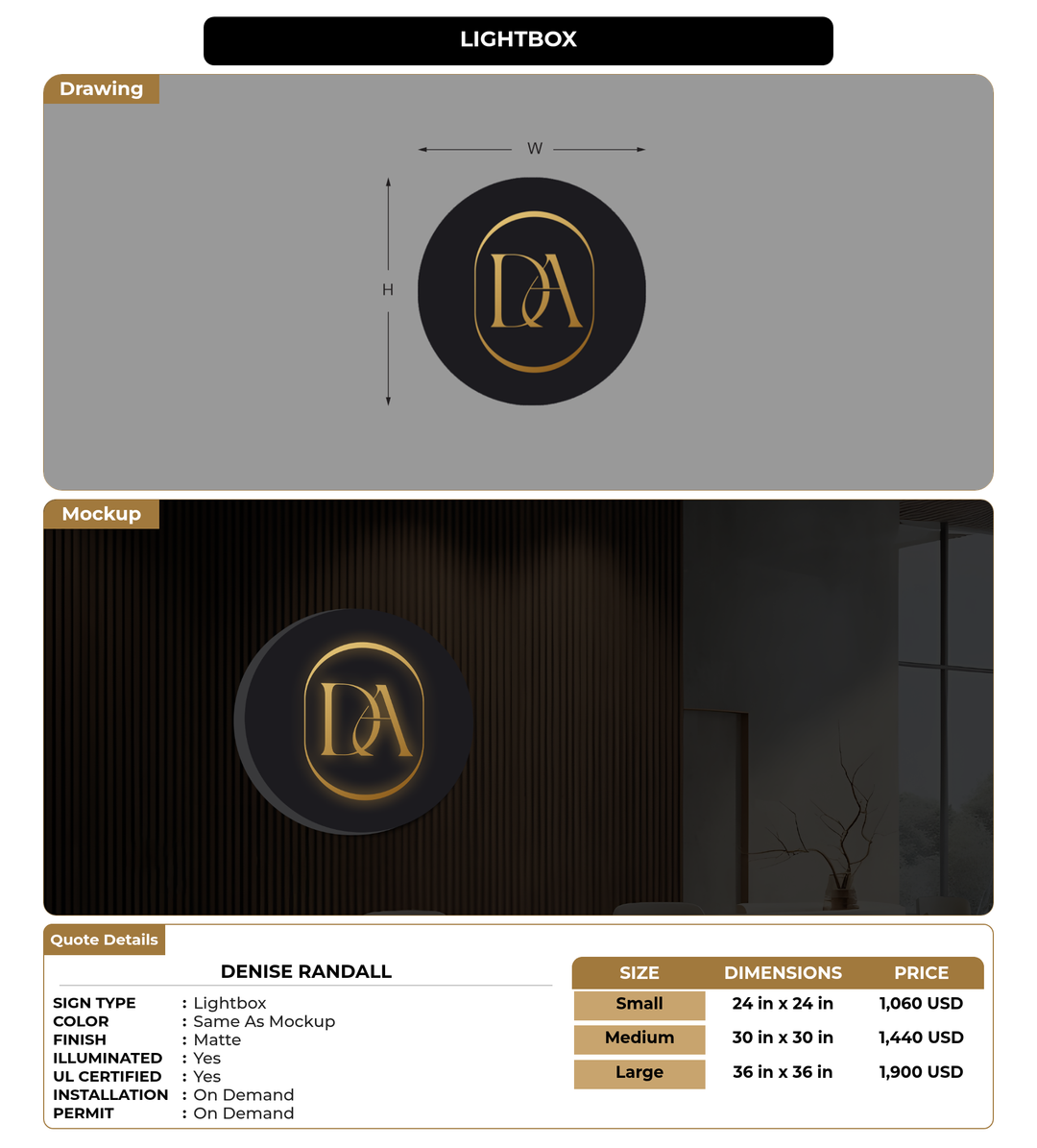 CUSTOM MOCKUP SIGN FOR Denise Randall