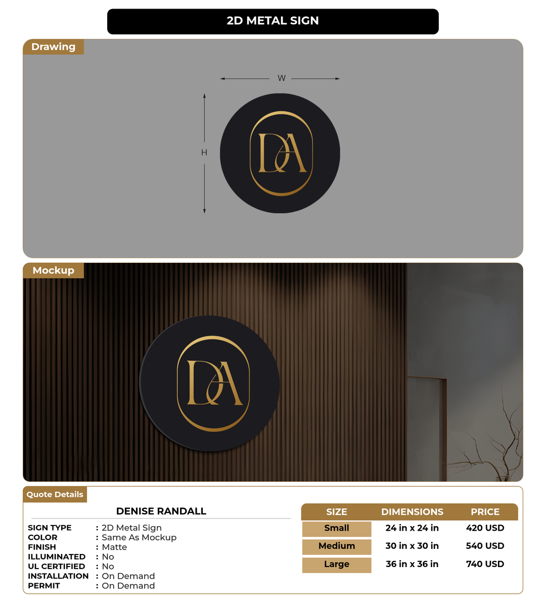 CUSTOM MOCKUP SIGN FOR Denise Randall