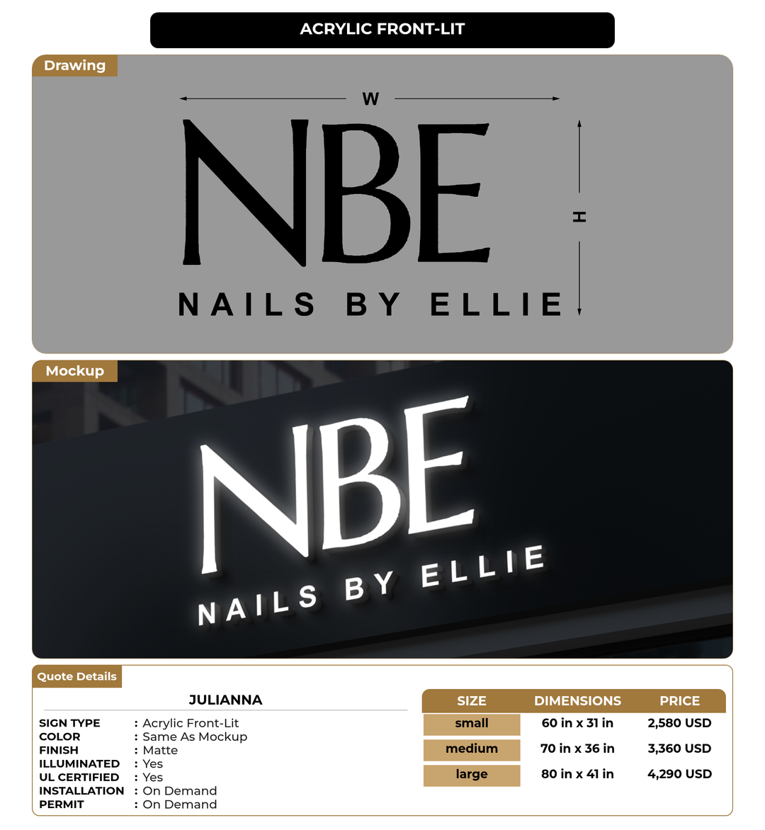 CUSTOM MOCKUP SIGN FOR Julianna