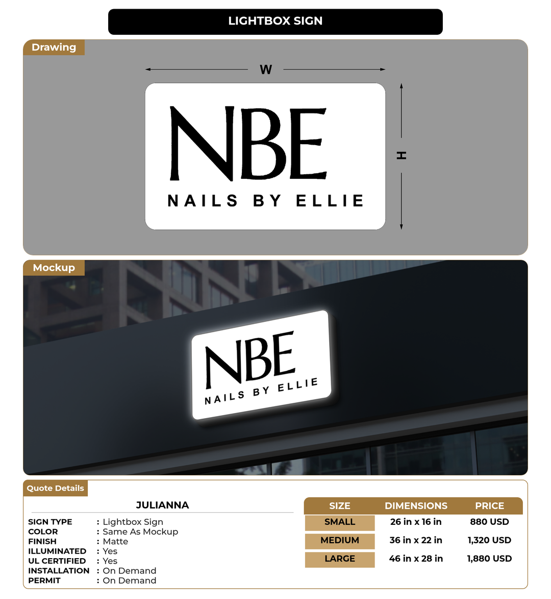 CUSTOM MOCKUP SIGN FOR Julianna