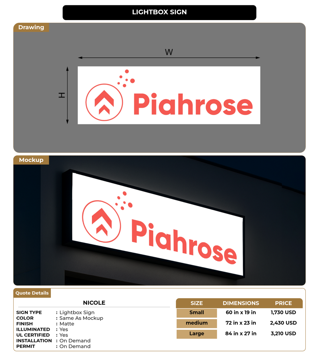 CUSTOM MOCKUP SIGN FOR Nicole