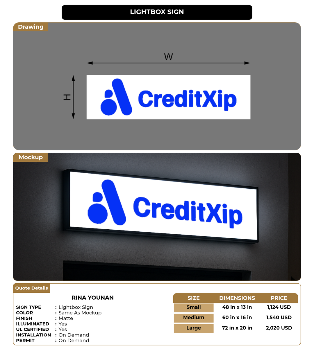 CUSTOM MOCKUP SIGN FOR Rina Younan