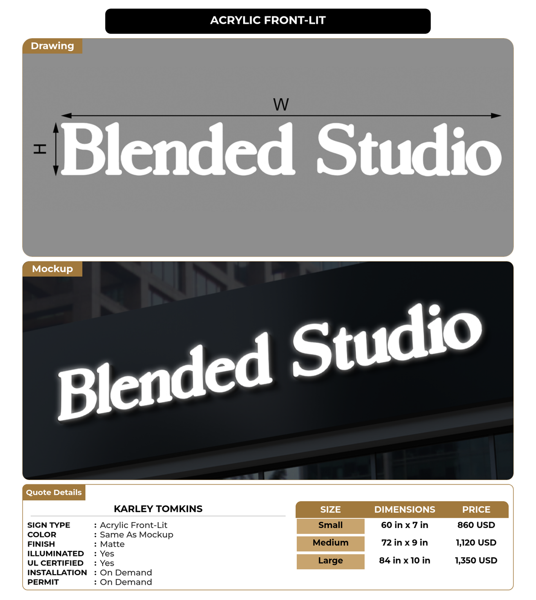 CUSTOM MOCKUP SIGN FOR Karley Tomkins