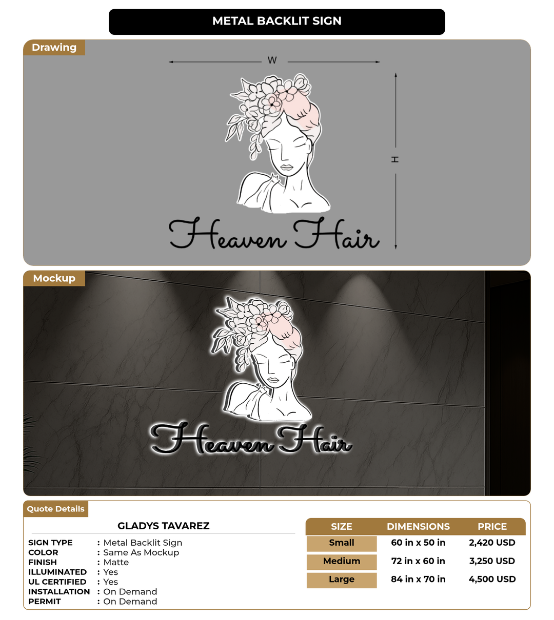 CUSTOM MOCKUP SIGN FOR Gladys Tavarez
