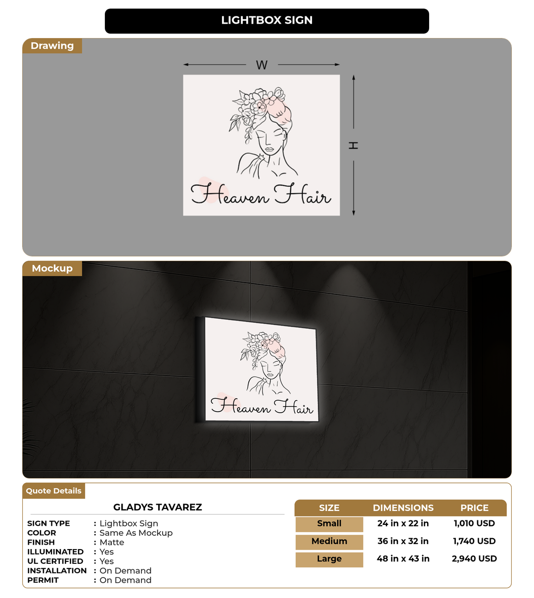 CUSTOM MOCKUP SIGN FOR Gladys Tavarez