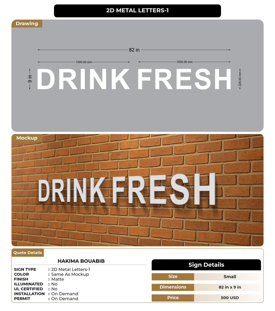 CUSTOM MOCKUP SIGN FOR Hakima Bouabib