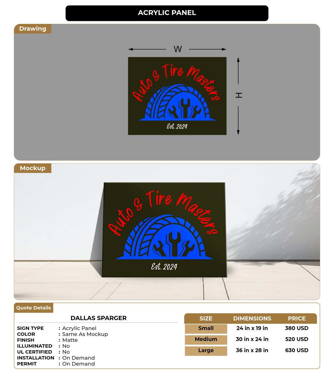 CUSTOM MOCKUP SIGN FOR Dallas Sparger