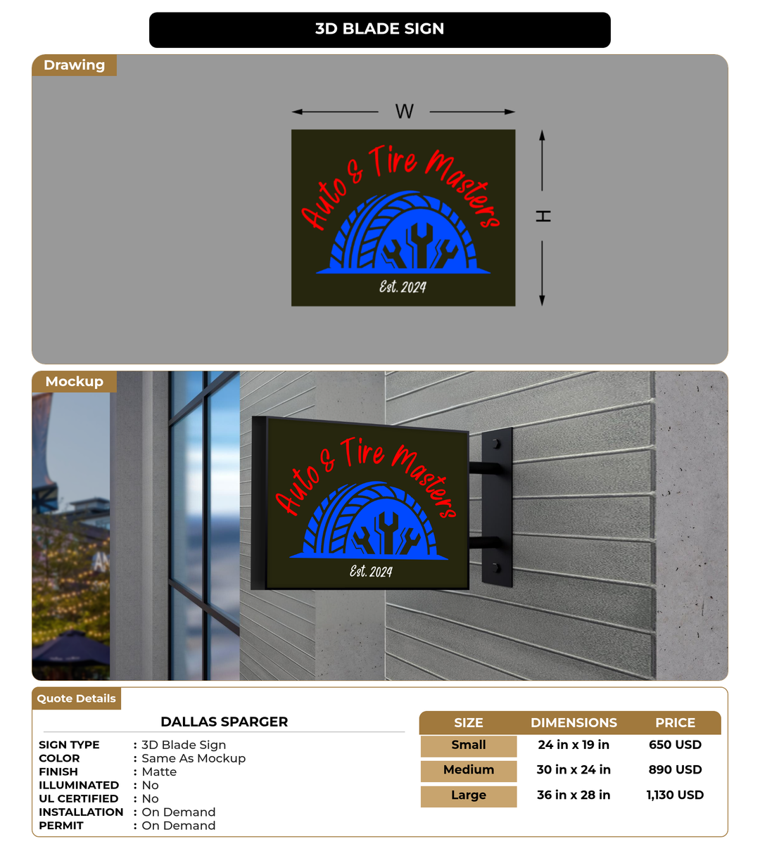CUSTOM MOCKUP SIGN FOR Dallas Sparger