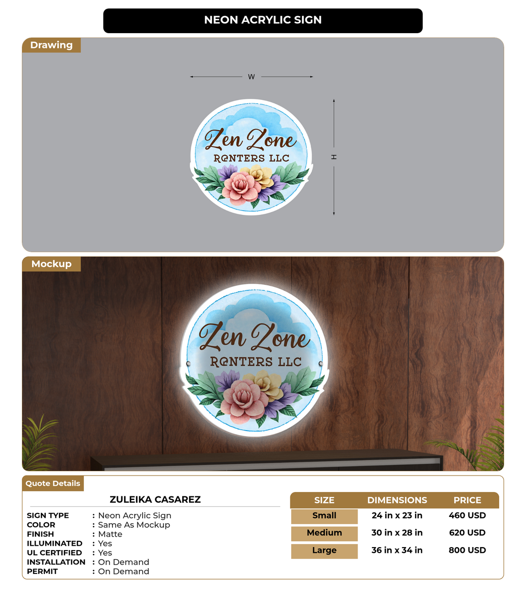 CUSTOM MOCKUP SIGN FOR Zuleika Casarez