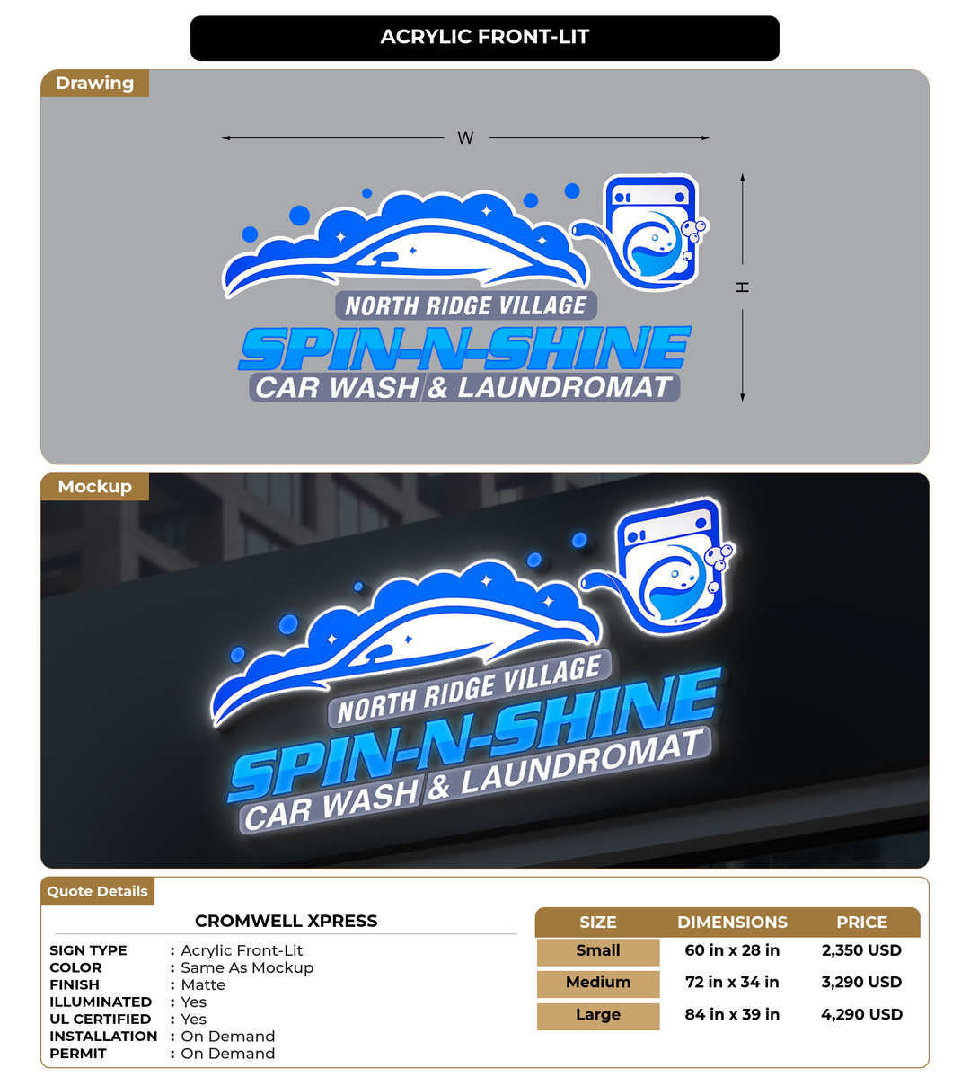 CUSTOM MOCKUP SIGN FOR Cromwell Xpress