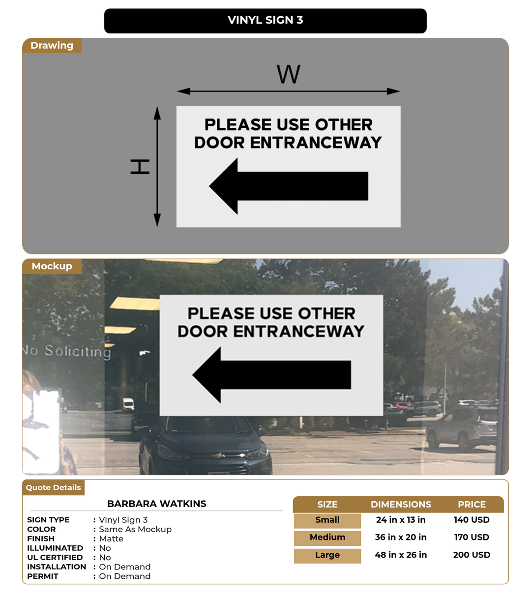 CUSTOM MOCKUP SIGN FOR Barbara Watkins