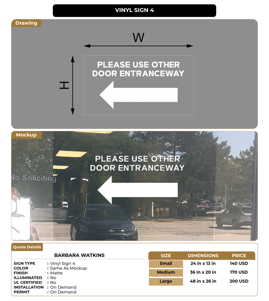 CUSTOM MOCKUP SIGN FOR Barbara Watkins