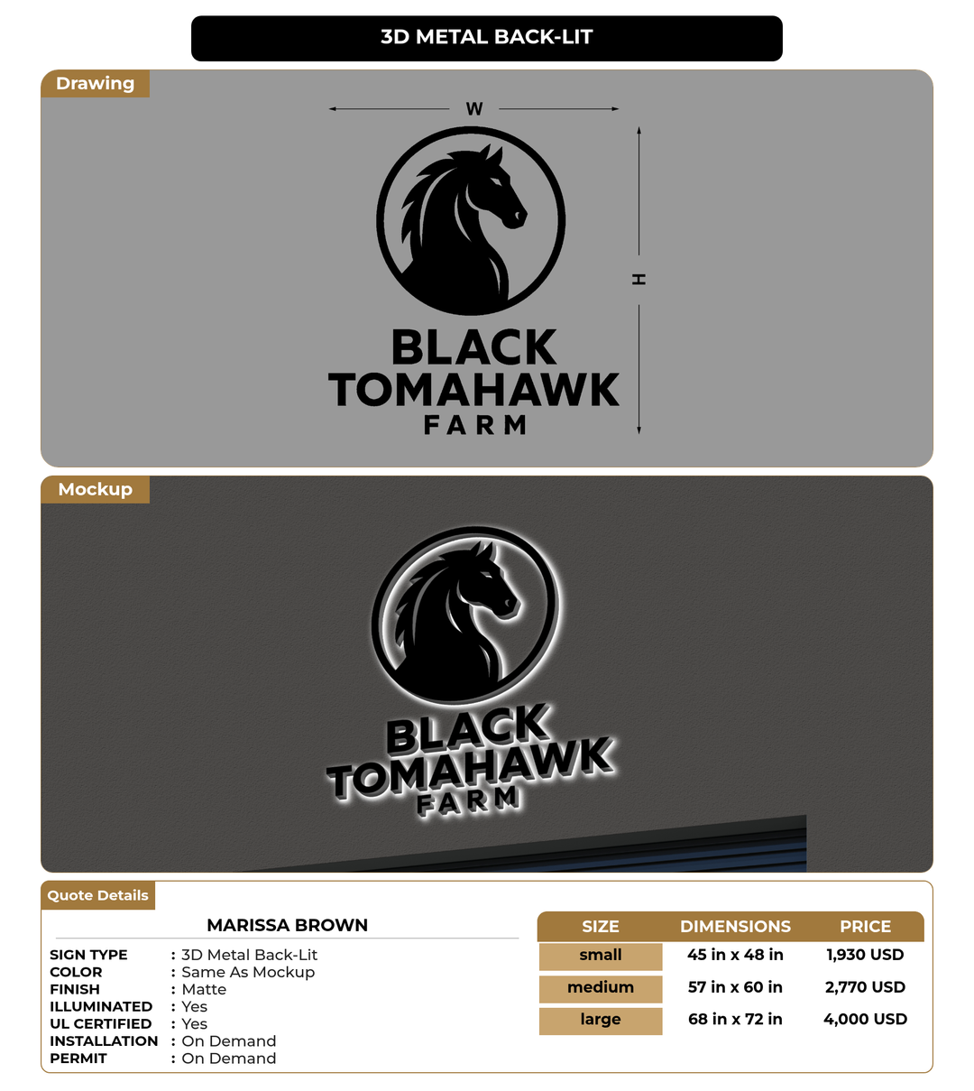 CUSTOM MOCKUP SIGN FOR Marissa Brown