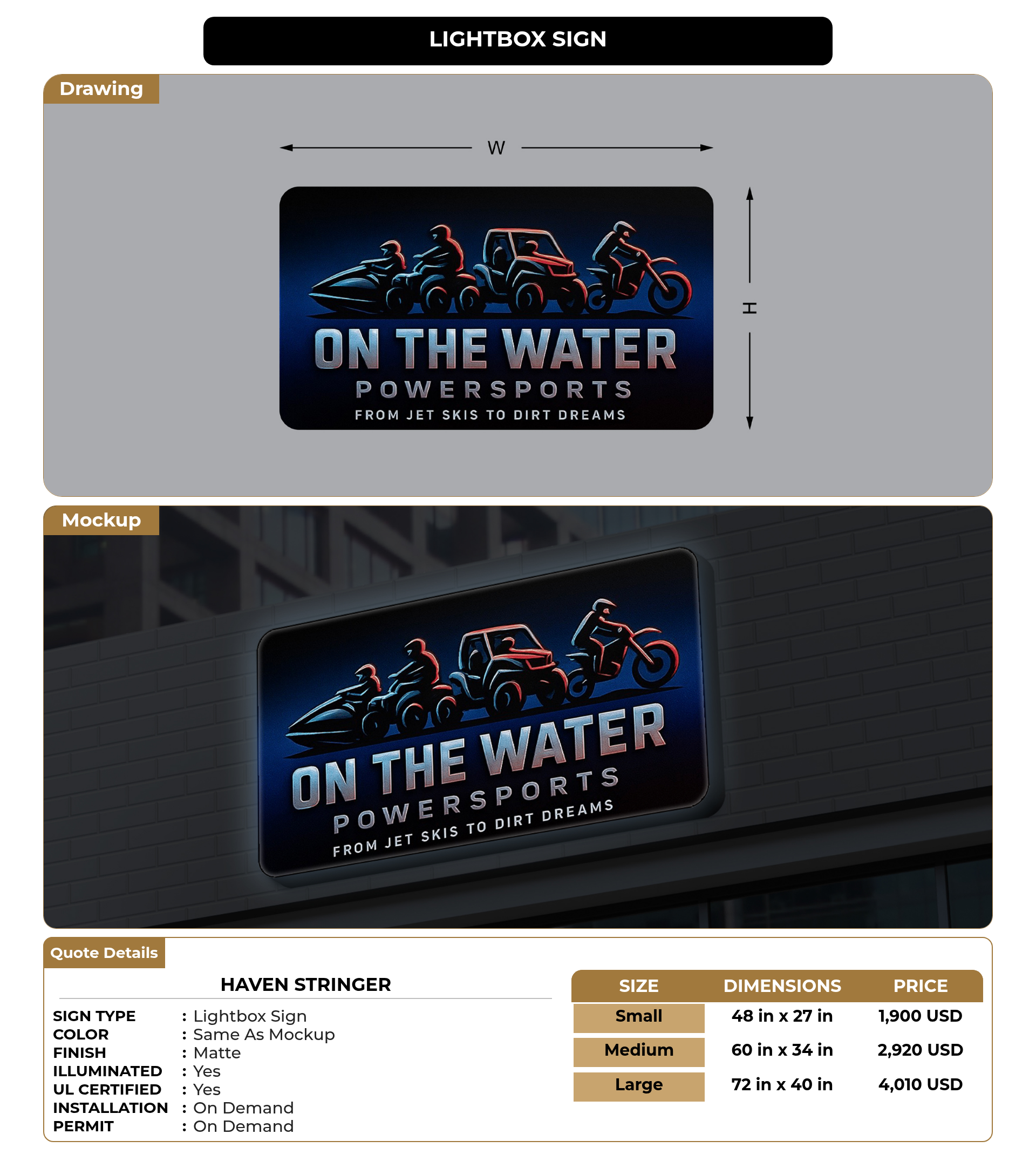 Stringer Sign CUSTOM MOCKUP SIGN FOR Haven Stringer – Signize