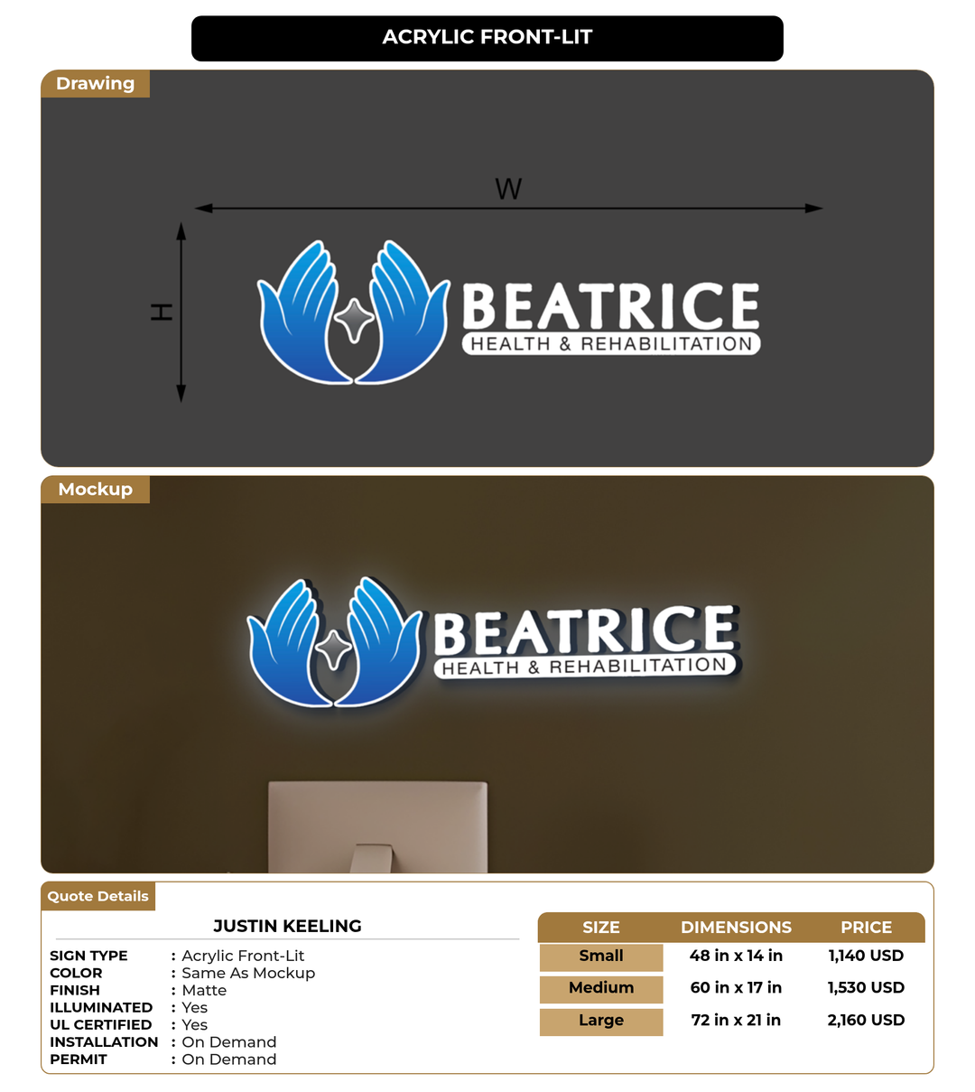 CUSTOM MOCKUP SIGN FOR Justin Keeling