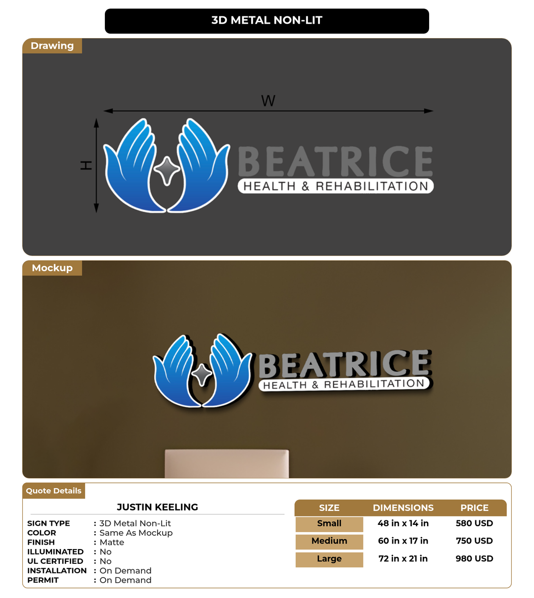 CUSTOM MOCKUP SIGN FOR Justin Keeling
