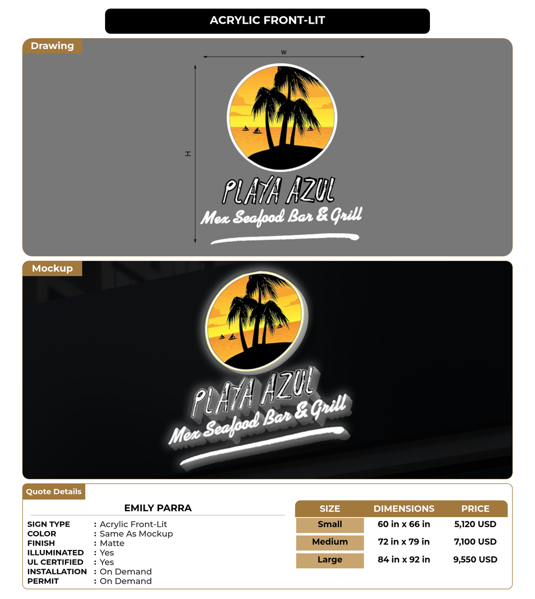 CUSTOM MOCKUP SIGN FOR Emily Parra