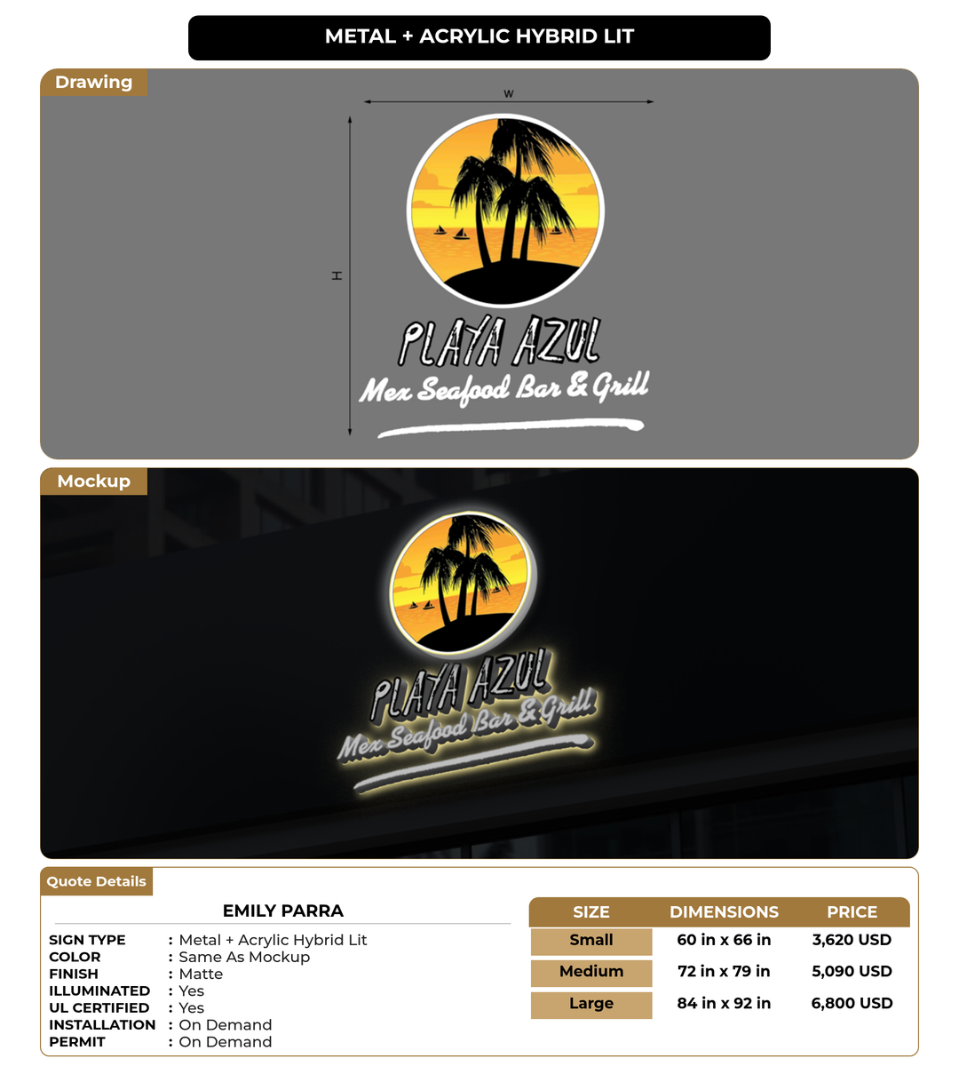 CUSTOM MOCKUP SIGN FOR Emily Parra