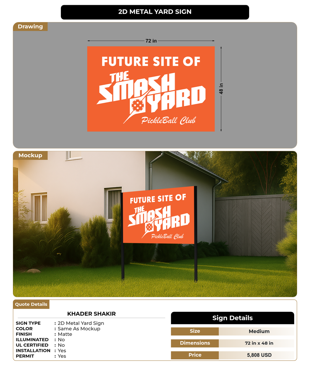 CUSTOM MOCKUP SIGN FOR Khader Shakir