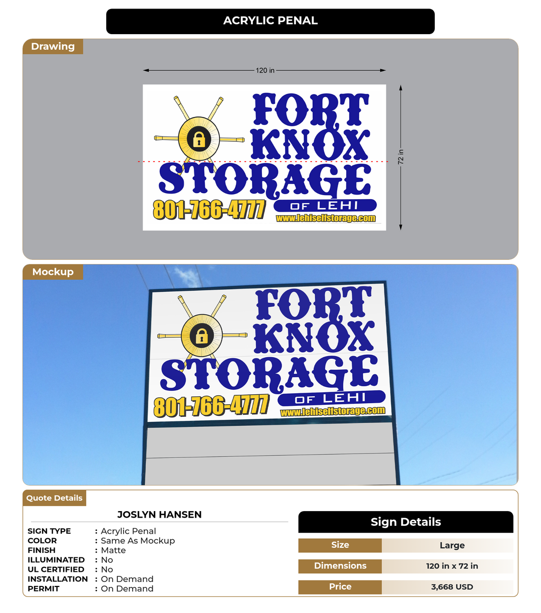 CUSTOM MOCKUP SIGN FOR Joslyn Hansen
