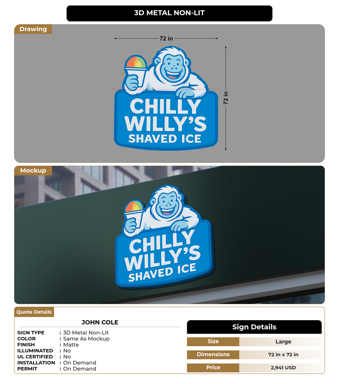CUSTOM MOCKUP SIGN FOR John Cole