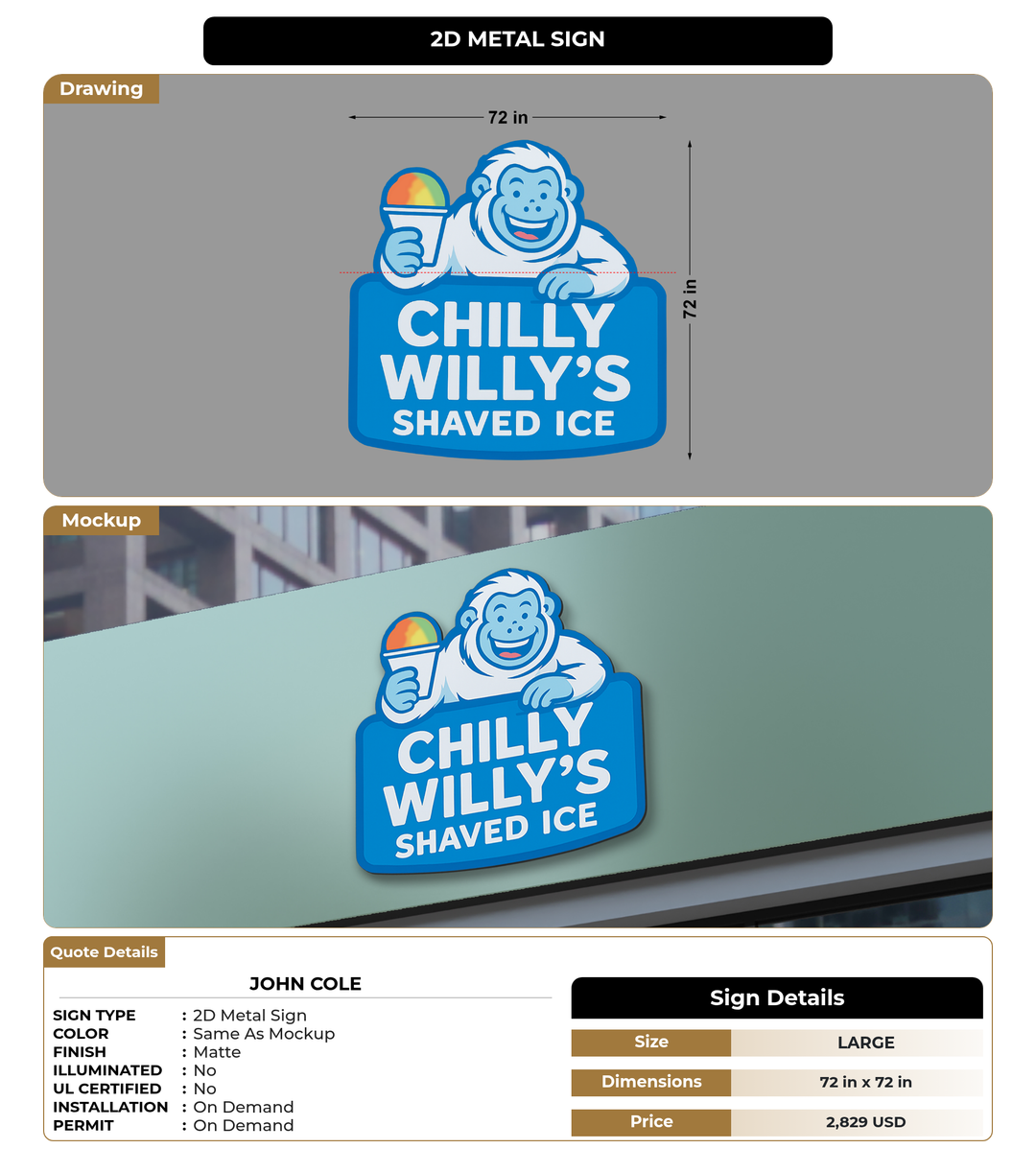CUSTOM MOCKUP SIGN FOR John Cole