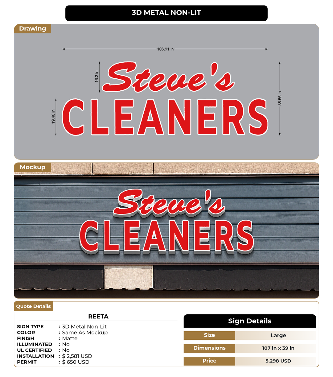 CUSTOM MOCKUP SIGN FOR Reeta
