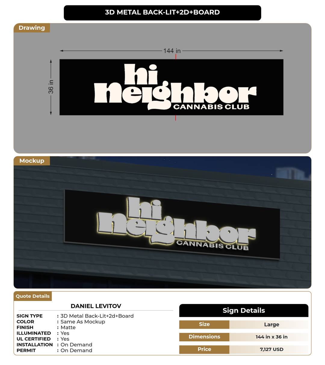 CUSTOM MOCKUP SIGN FOR Daniel Levitov