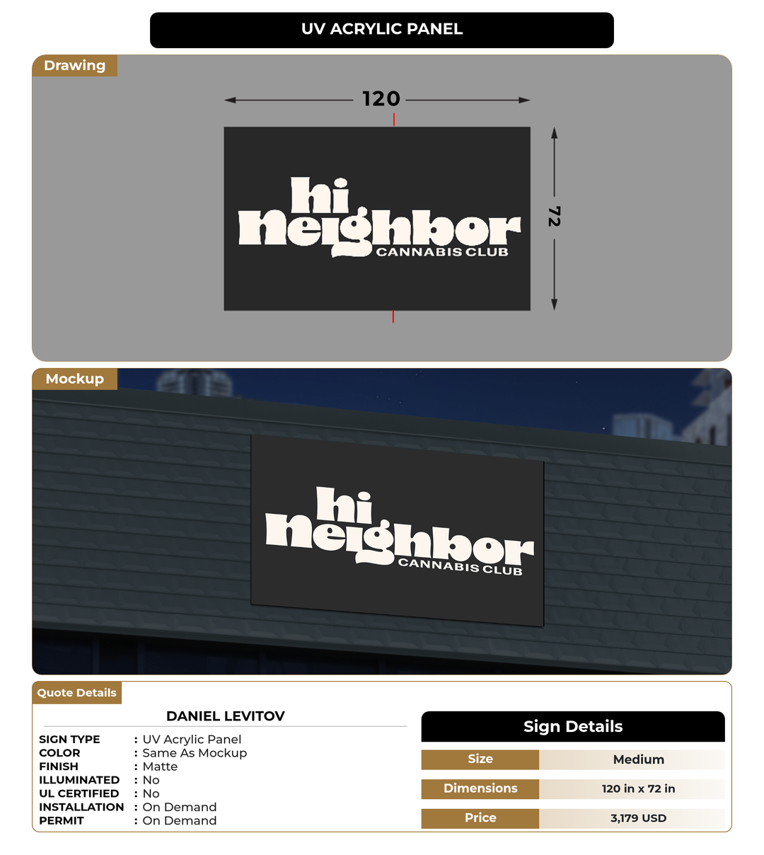 CUSTOM MOCKUP SIGN FOR Daniel Levitov