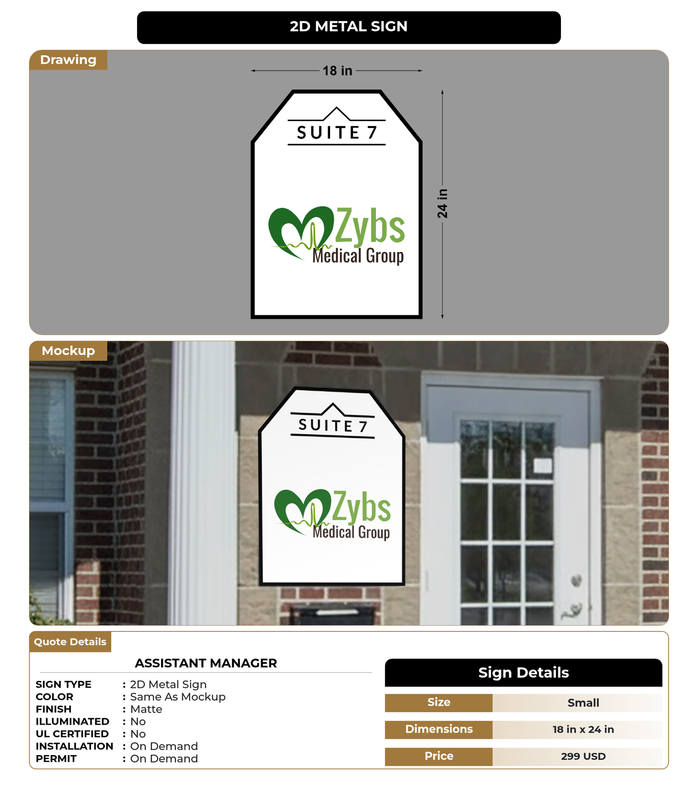 CUSTOM MOCKUP SIGN FOR Assistant Manager – Signize