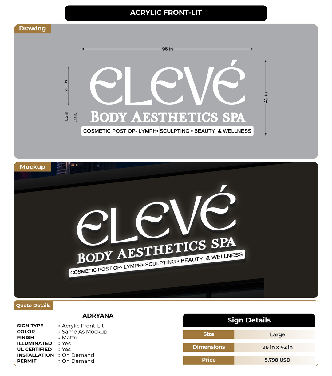 CUSTOM MOCKUP SIGN FOR Adryana