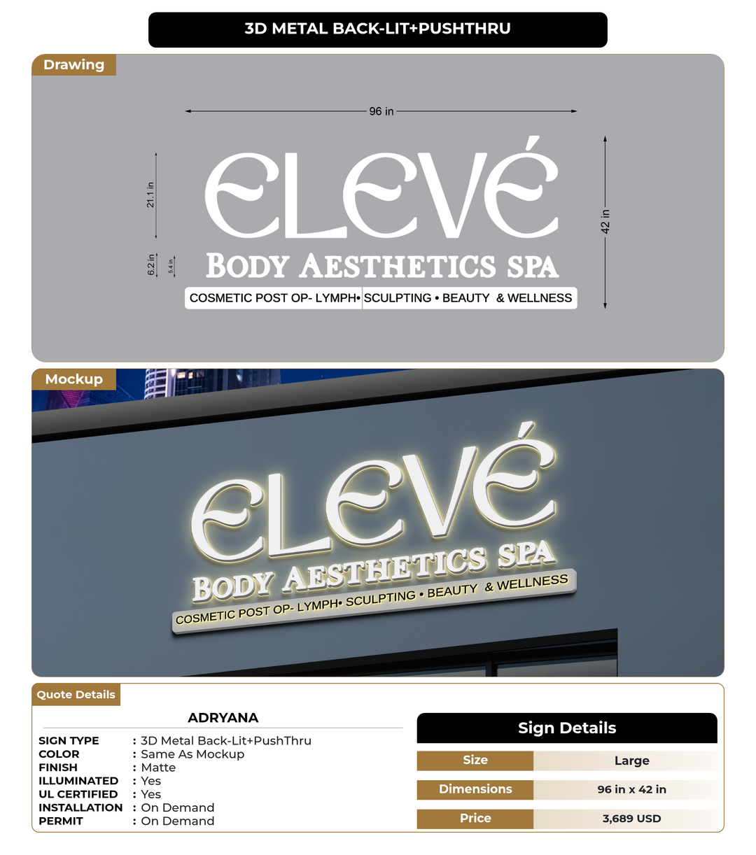 CUSTOM MOCKUP SIGN FOR Adryana