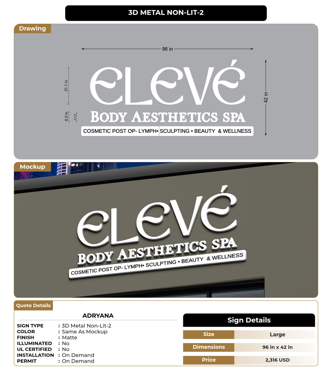 CUSTOM MOCKUP SIGN FOR Adryana