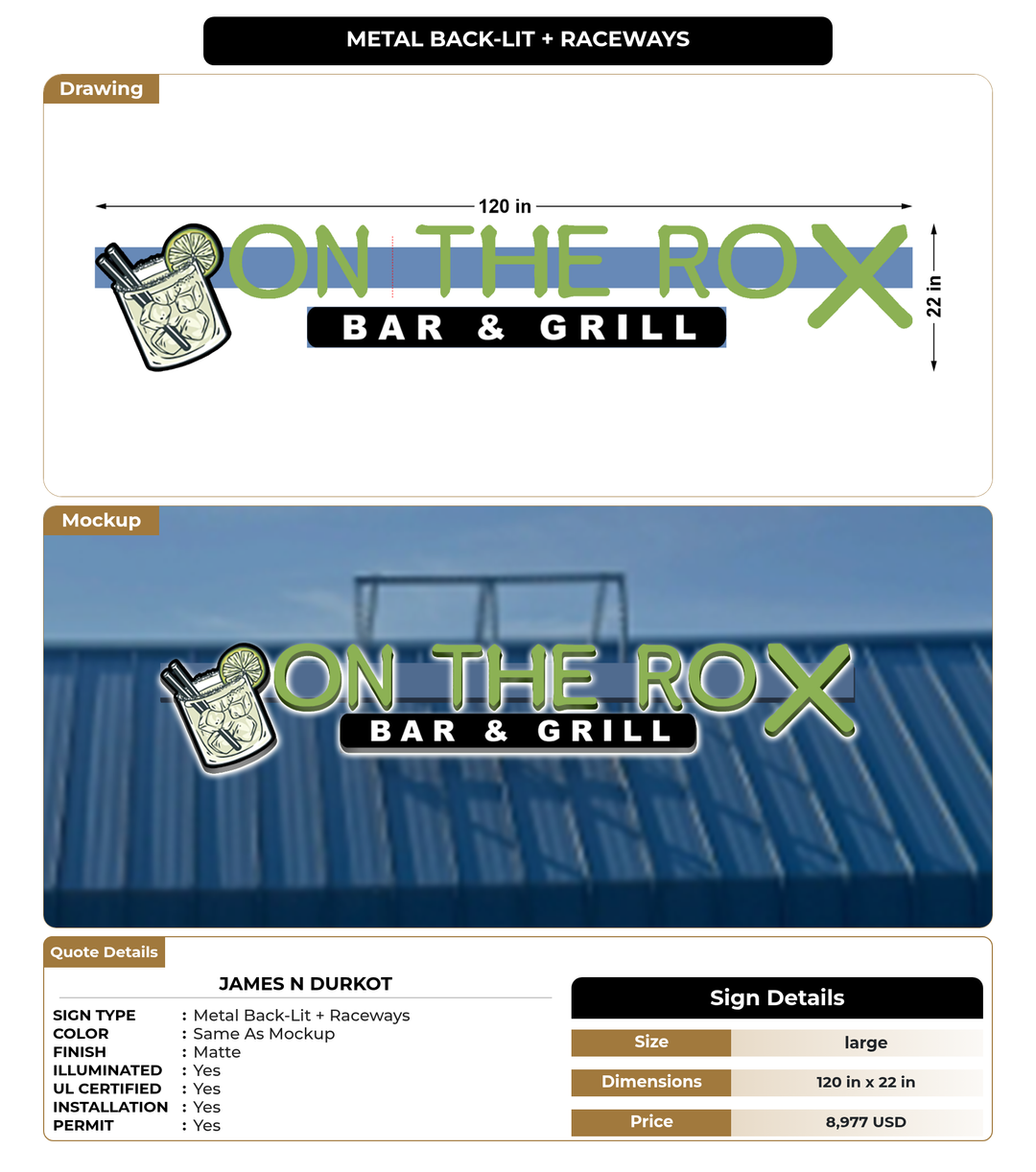 CUSTOM MOCKUP SIGN FOR James N Durkot