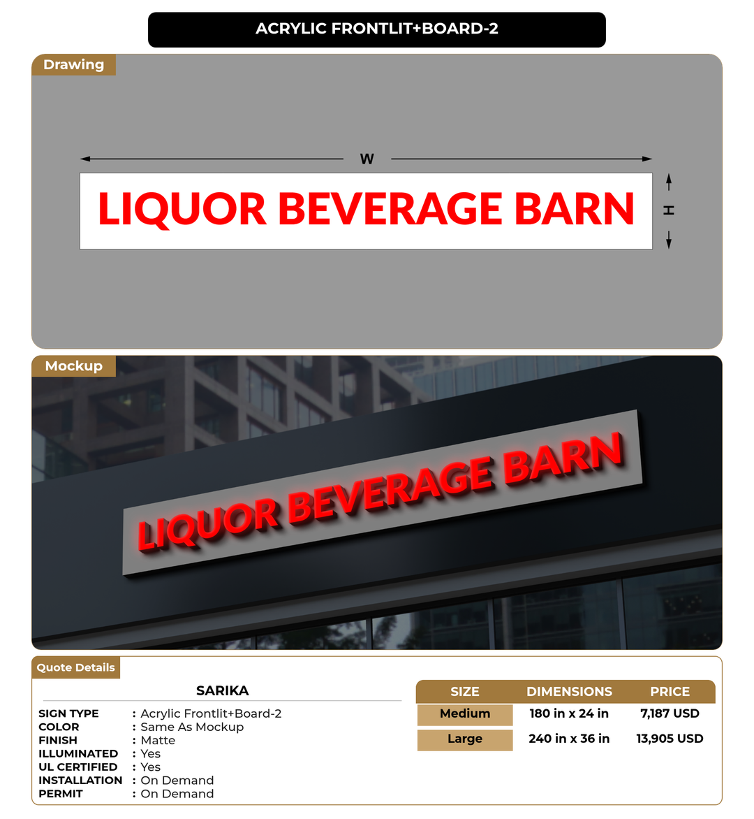 CUSTOM MOCKUP SIGN FOR Sarika