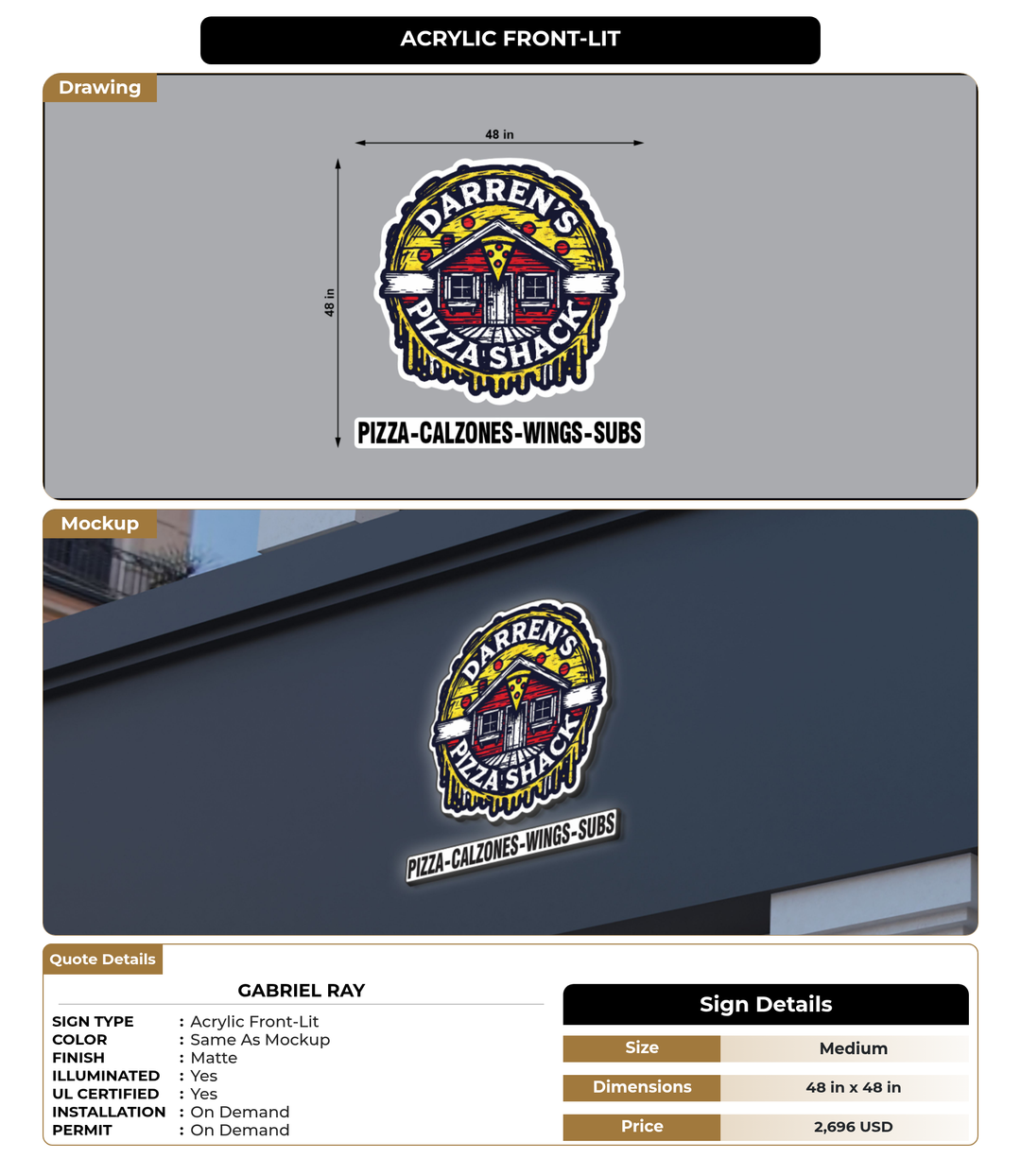 CUSTOM MOCKUP SIGN FOR Gabriel Ray