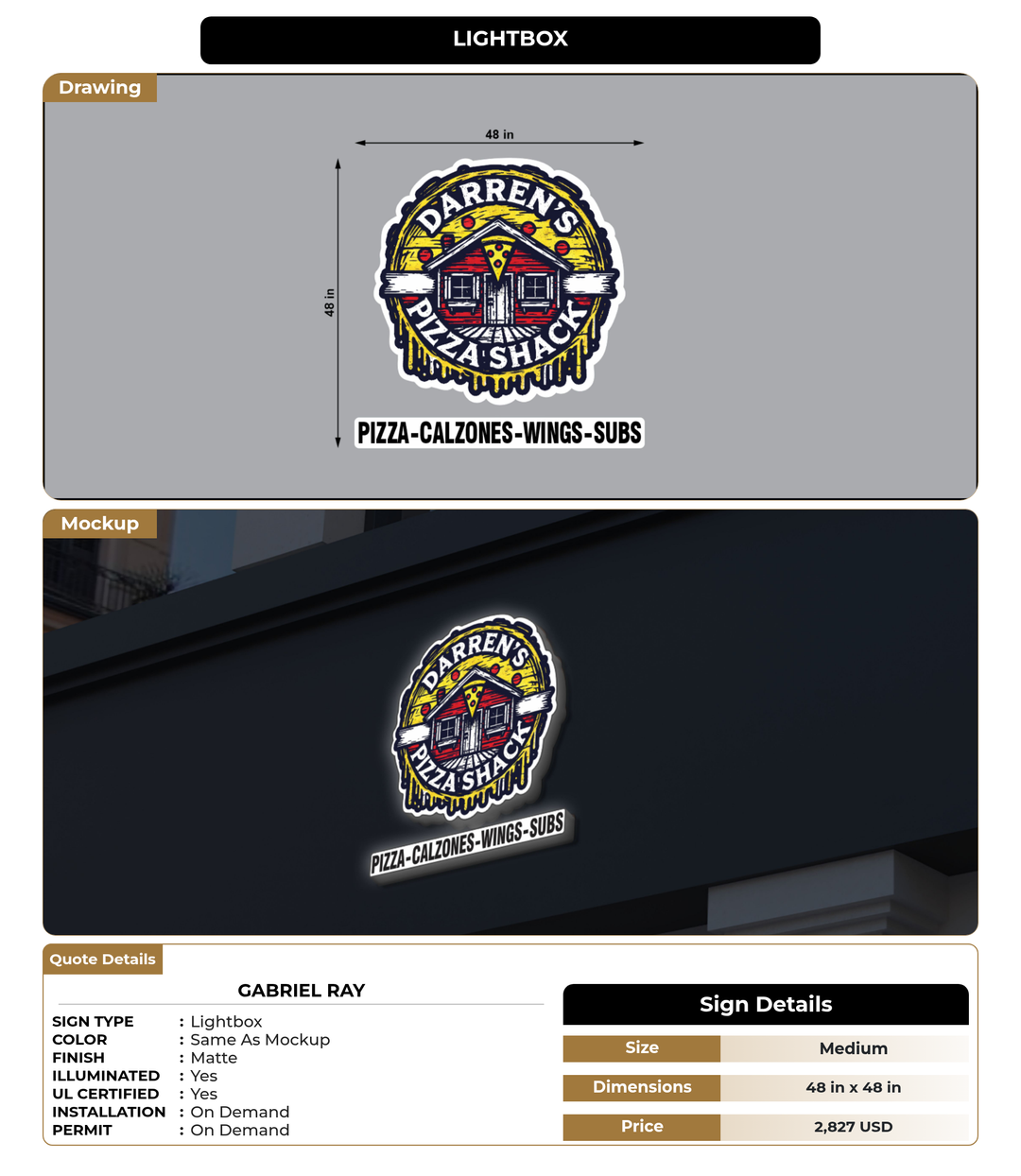 CUSTOM MOCKUP SIGN FOR Gabriel Ray