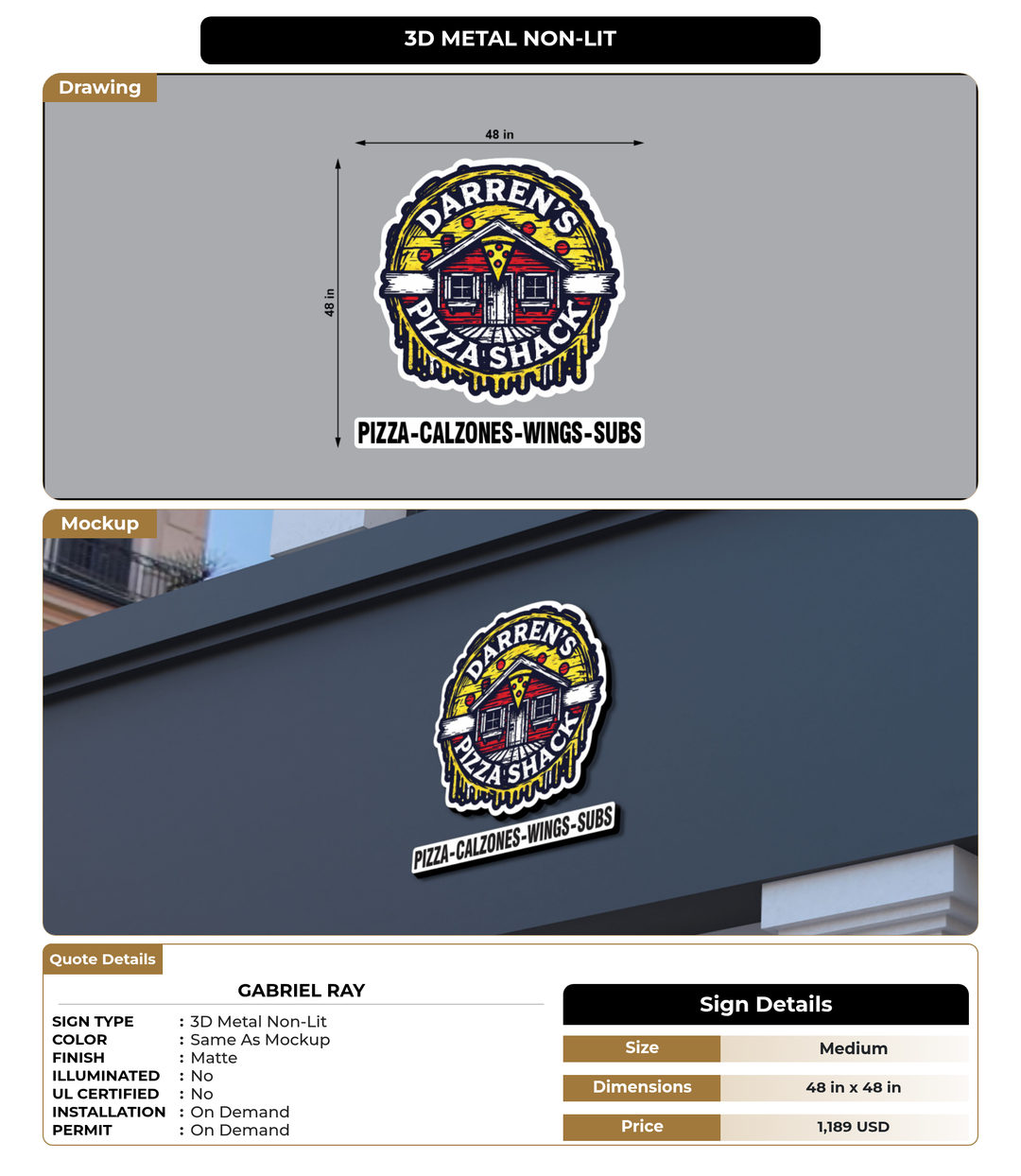 CUSTOM MOCKUP SIGN FOR Gabriel Ray