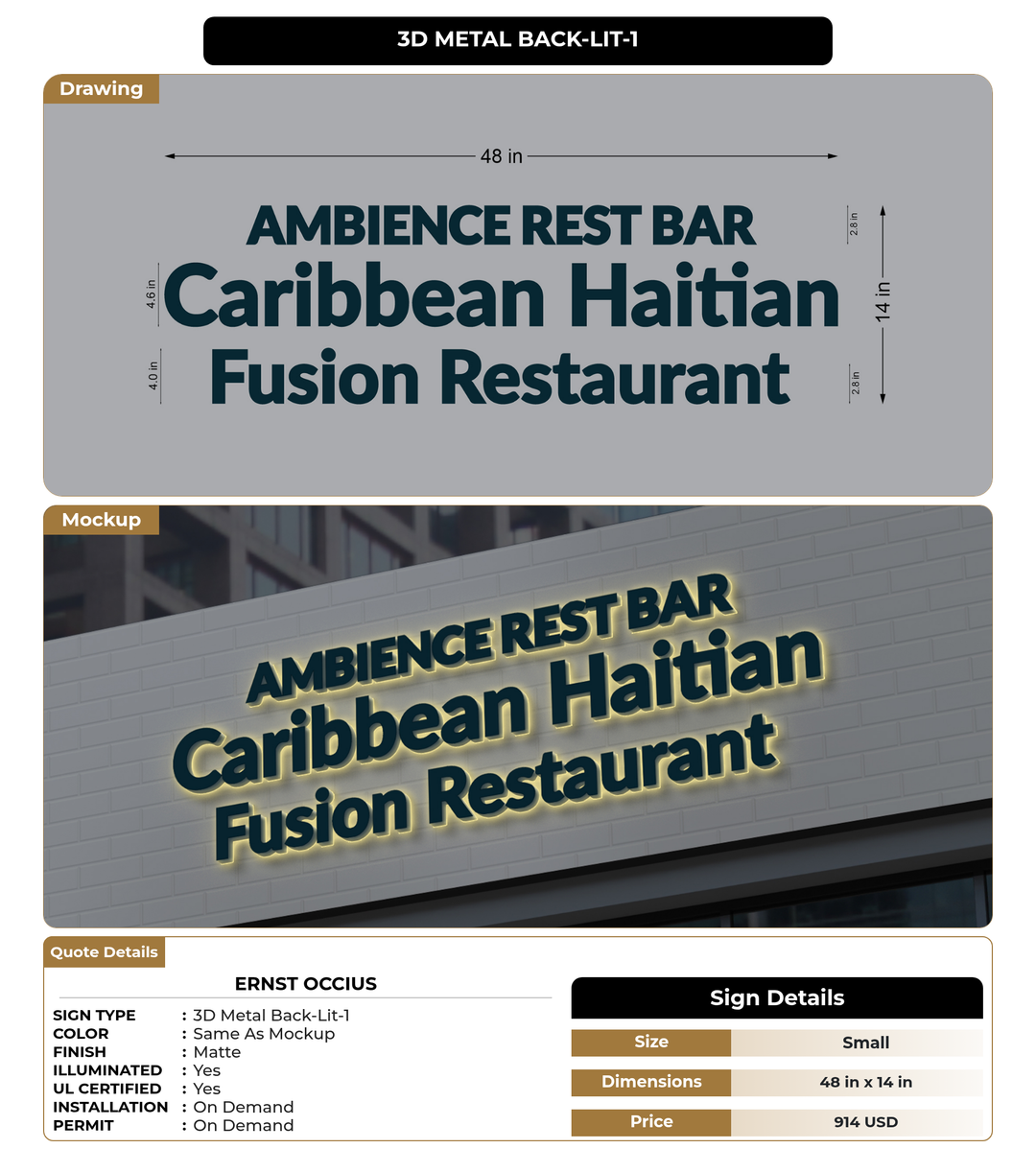 CUSTOM MOCKUP SIGN FOR Ernst Occius