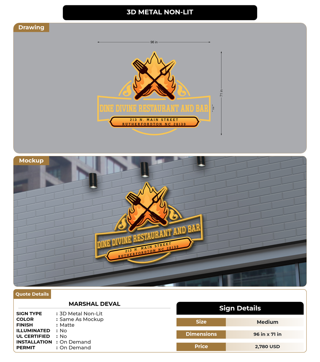 CUSTOM MOCKUP SIGN FOR Marshal Deval