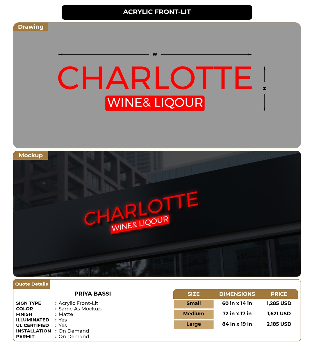 CUSTOM MOCKUP SIGN FOR Priya Bassi