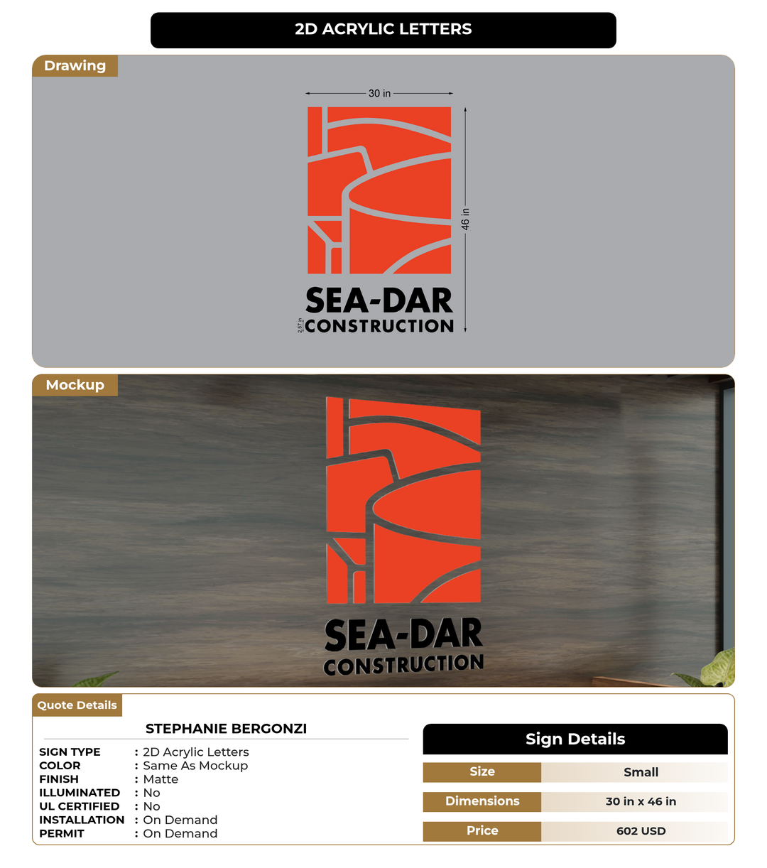 CUSTOM MOCKUP SIGN FOR Stephanie Bergonzi