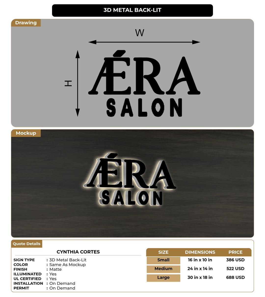 CUSTOM MOCKUP SIGN FOR Cynthia Cortes