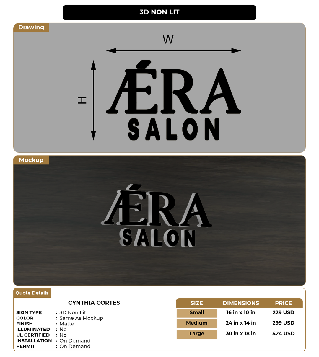 CUSTOM MOCKUP SIGN FOR Cynthia Cortes