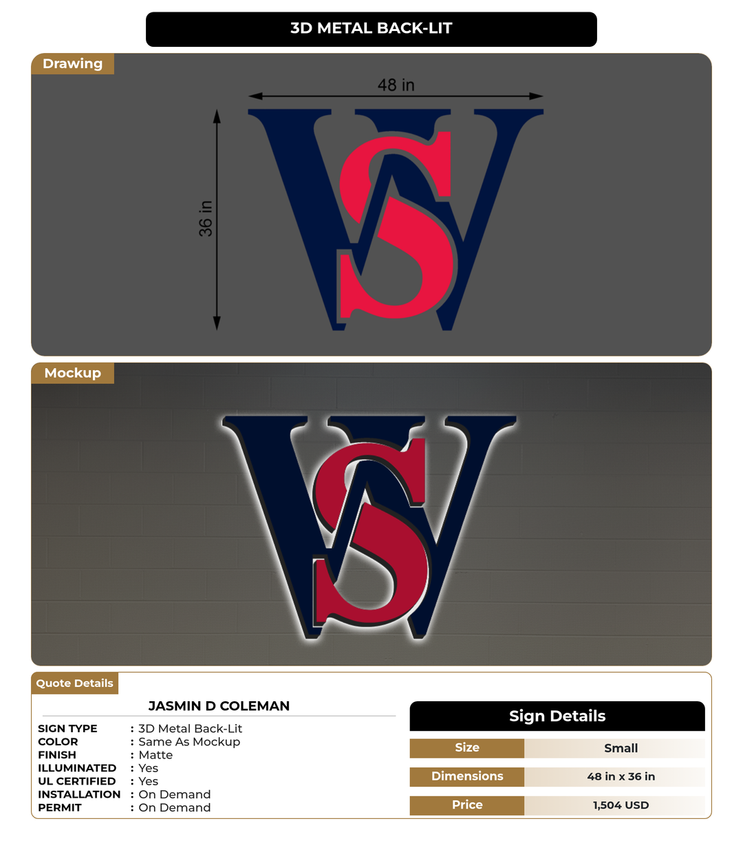 CUSTOM MOCKUP SIGN FOR Jasmin D Coleman