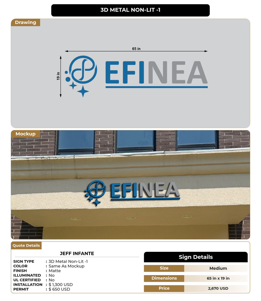 CUSTOM MOCKUP SIGN FOR Jeff Infante