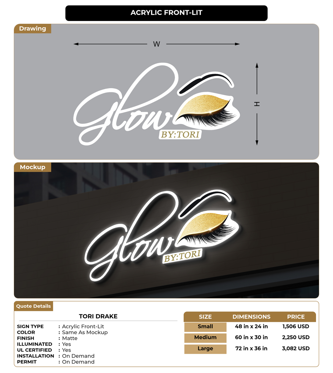 CUSTOM MOCKUP SIGN FOR Tori Drake
